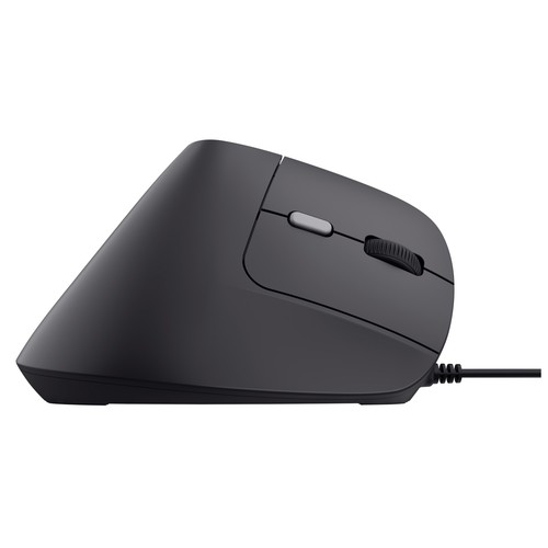 Ratón ergonómico óptico con cable TRUST Bayo II, color negro.