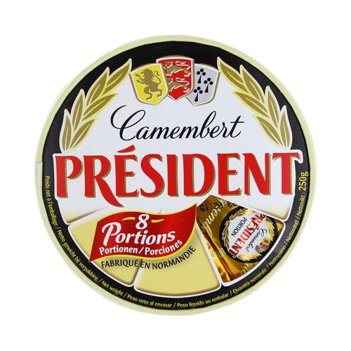 PRÉSIDENT Queso en porciones Camembert PRÉSIDENT 8 uds.