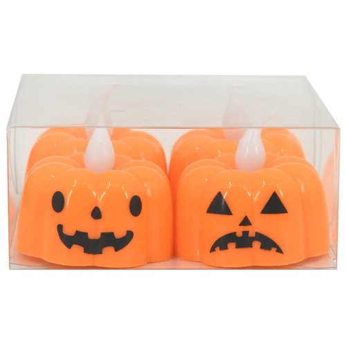 Set 4 velas LED, con forma de calabaza. ACTUEL