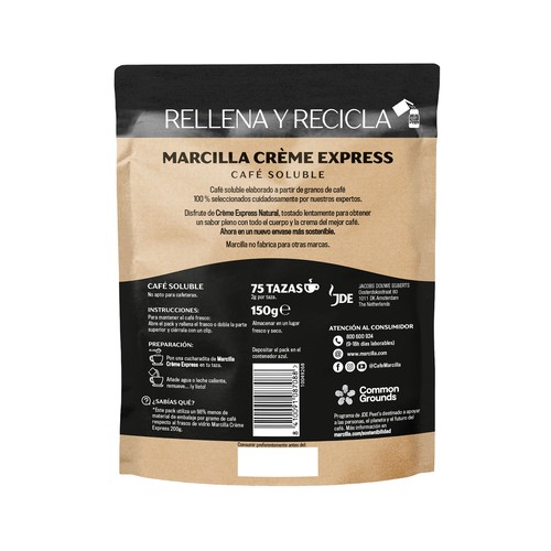 MARCILLA Café soluble natural creme express 150 g.