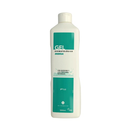 Gel dermatológico de baño con pH 5.5 y lipo-proteínas y colágeno natural INIBSA 1 l.
