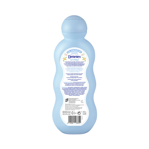 DENENES Gel y champú infantil, con karité y petit grain, que no pica en los ojos DENENES Original 600 ml.