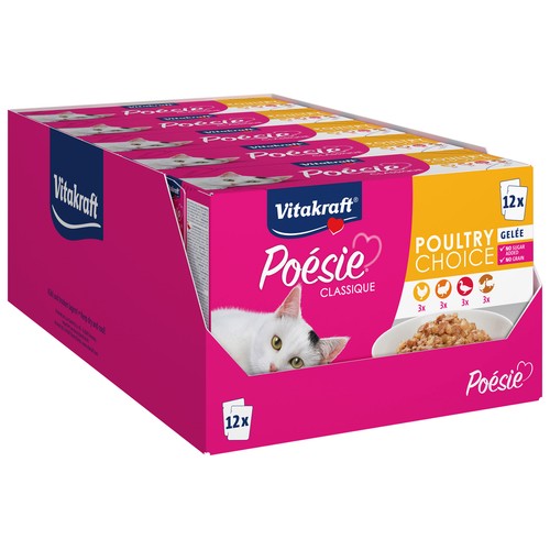 VITAKRAFT Pienso húmedo para gatos en bolsa a base de aves VITAKRAFT Poesie 12x85 gr.