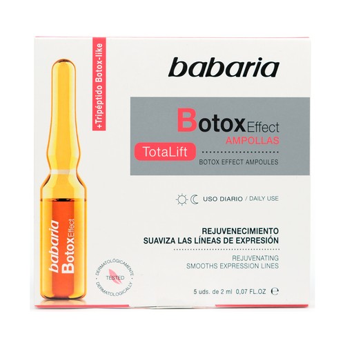BABARIA Botox effect Ampollas de uso diario que ayudan a rejuvenecer nuestra piel 5 x 2 ml.