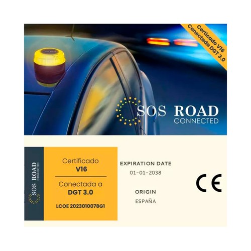 Baliza de emergencia V16 SOS ROAD homologada y geolocalizada.