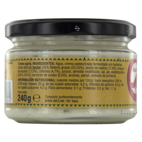 PRODUCTO ALCAMPO Salsa sour cream PRODUCTO ALCAMPO, 240 g.