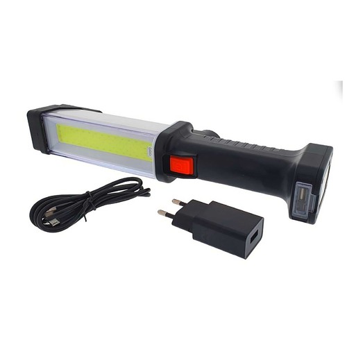 Lámpara LED multiuso recargable USB con función linterna, flash y permite cargar el móvil, EUROBRIC.