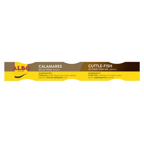 ALBO Calamares en su tinta en trozos lata pack de 3 uds x 50 g.