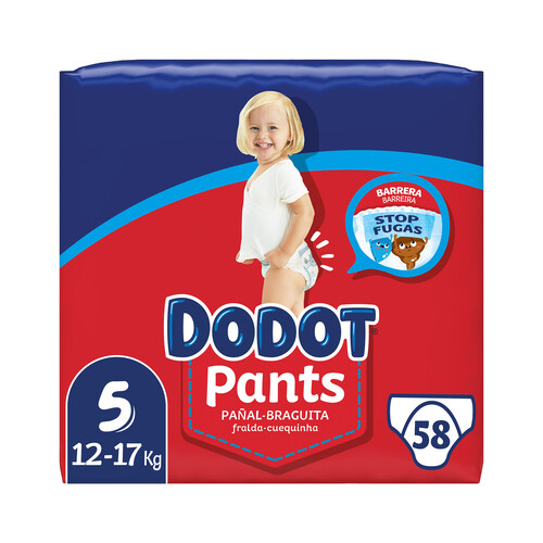 DODOT Pants (braguitas) de aprendizaje talla 5 (12-17 kg) 58 uds.