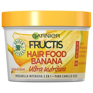 Imagen de FRUCTIS Mascarilla capilar ultranutritiva con banana, para cabello seco FRUCTIS Hair food de Garnier 390 ml.