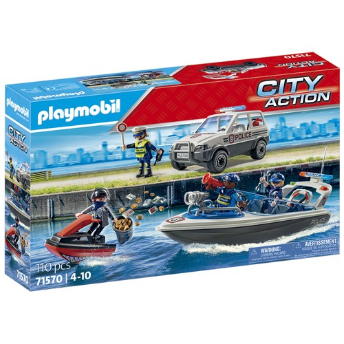 PLAYMOBIL City Action 71570 Persecución Policial en el Agua 110 Piezas +4 Años