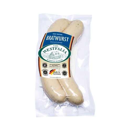 CASA WESTFALIA Salchichas cocidas alemanas tipo Bratwurst 2 x 90 g.