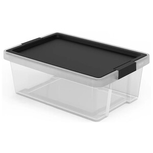 Imagen de Caja de ordenación multiusos, capacidad de 7 litros, tapa abatible color negro, 100% reciclada, TATAY.