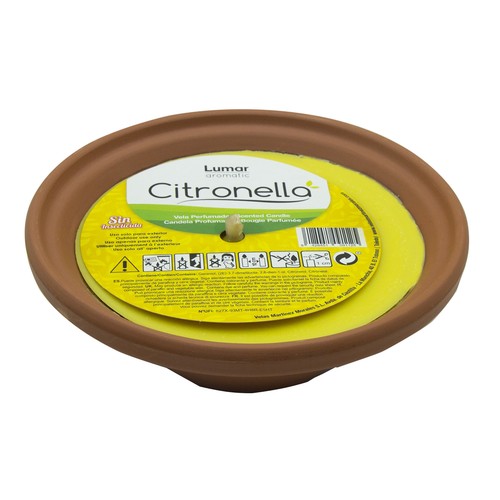 LUMAR Plato de terracota con citronela exterior.