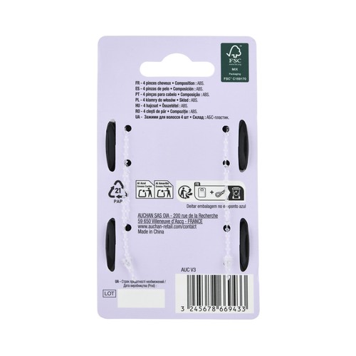 COSMIA Pinza de tamaño mediano para cabello 4 uds.
