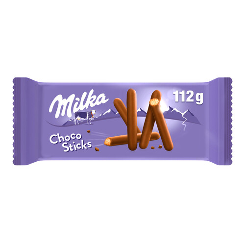 MILKA Galletas de chocolate con forma de sticks 112 g.