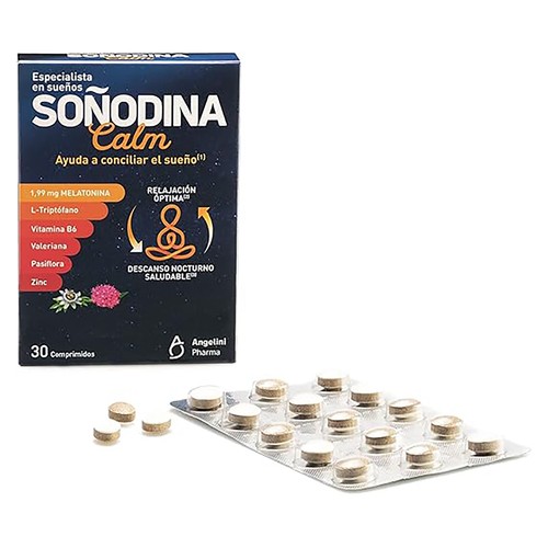 SOÑODINA Calm Melatonina y L-Triptófano que ayudan a conciliar el sueño 30 uds.