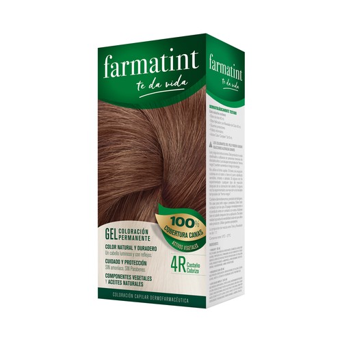 FARMATINT Tinte de color castaño cobrizo y número 4R FARMATIN.
