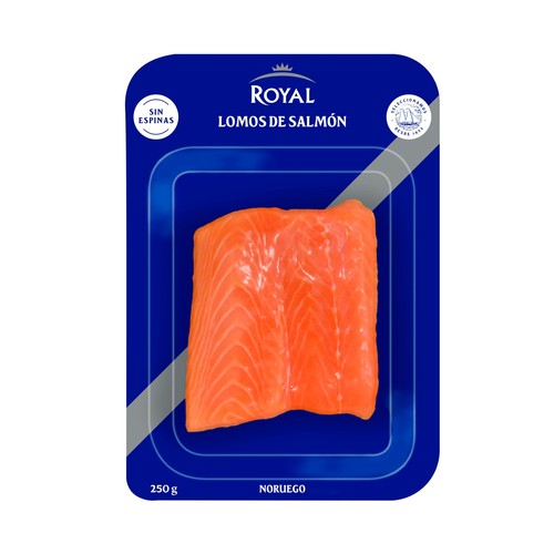 ROYAL Lomo de salmón sin espinas, ideal para elaborar sushi, sashimi, tartar... 250 g.