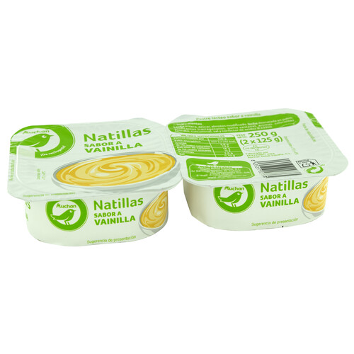 Natillas con sabor a vainilla PRODUCTO ECONÓMICO ALCAMPO 2 x 125 g.