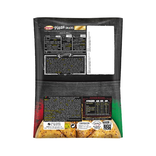 FRIPOZO Pizza snacks congelados con salsa carbonara y trufa empanadas 250 g.