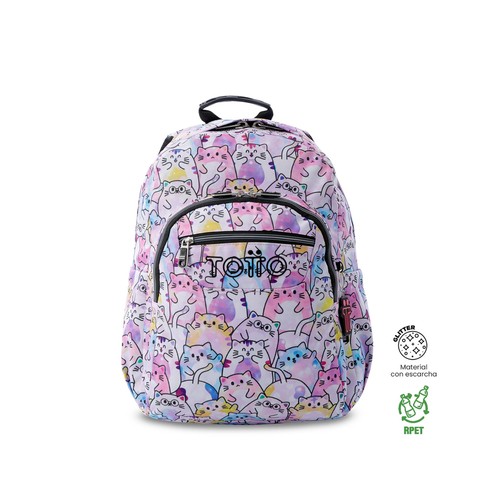 Mochila acuareles glitter - paws. TOTTO