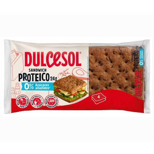 DULCESOL Pan de sándwich proteico 4 uds. 220 g.