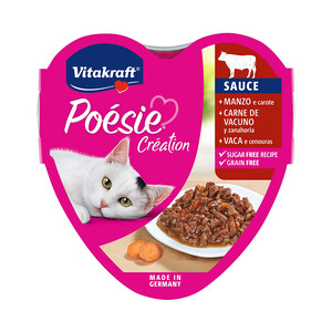 VITAKRAFT Alimento húmedo completo gatos adultos, ternera y zanahoria VITAKRAFT POESIE CREATION 85 g.