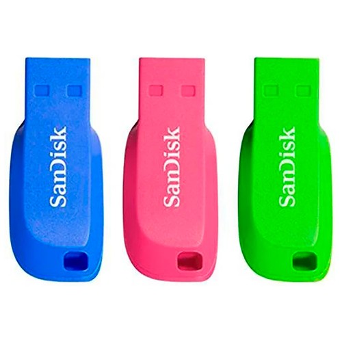 Pack de 3 USB, SANDISK Cruzer Blade, 32GB 2.0