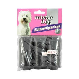 MISTER DOG Bolsa de plástico recoge excrementos para perros  3 rollos de 20 uds.