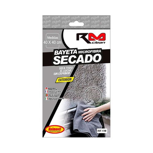 Bayeta de secado microfibra  clean 40x40cm. RM CLEAN
