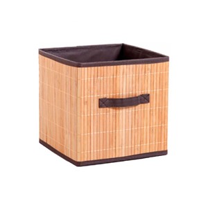Imagen de Caja cubo para almacenaje de bambú, 31cm Natual ACTUEL.