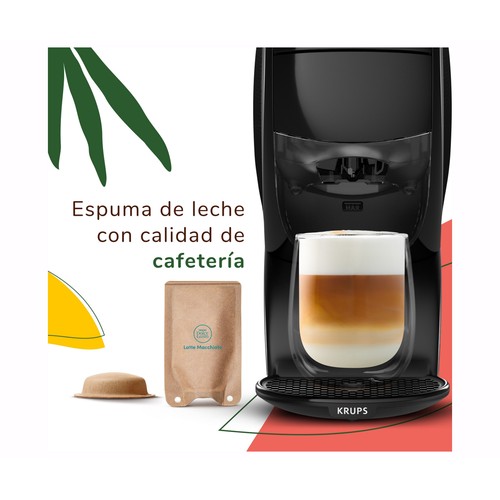Cafetera de cápsulas KRUPS Dolce Gusto Neo Latte negra, 1 taza, 1600W, 1,3l depósito de agua..