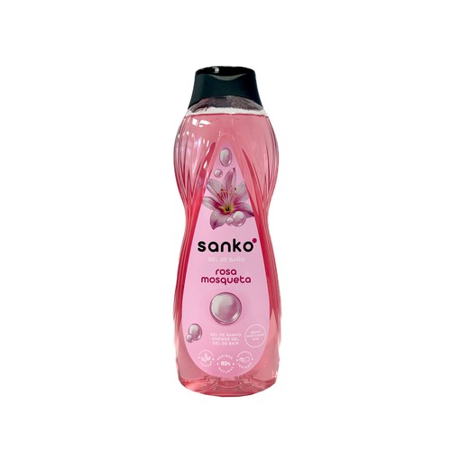 SANKO Gel de baño o ducha con aceite de rosa mosqueta y extracto de algodón 1250 ml.