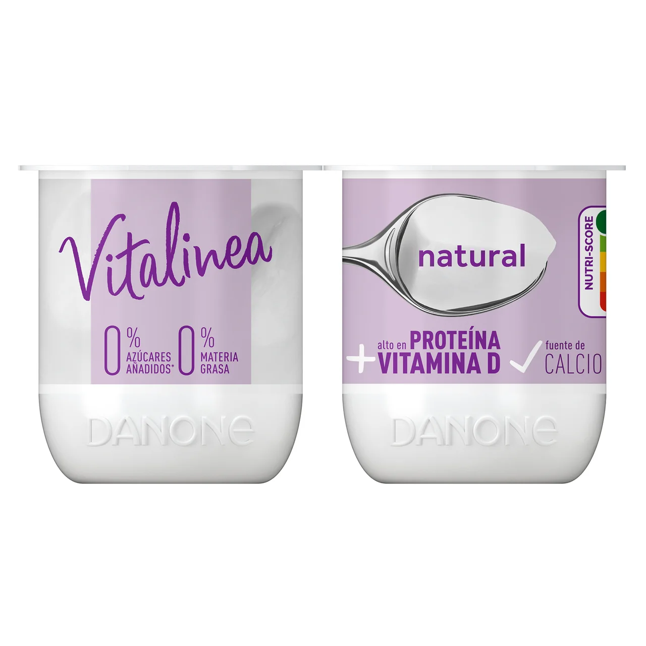 Yogur desnatado 0% materia grasa, natural de Danone 4 x 120 g.