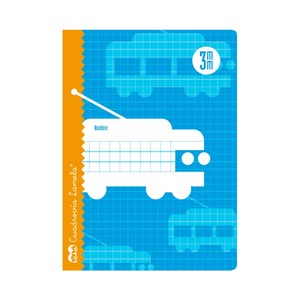 Imagen de Cuaderno A4 cuadrovía con 30 hojas de cuadrovía 3 mm, cubierta de cartoncillo plastificado color azul. EDITORIAL LAMELA.
