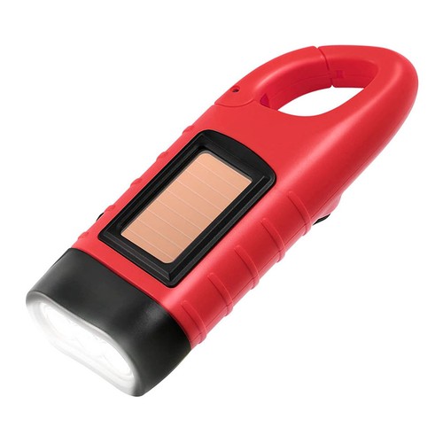 Linterna LED con manivela y solar para emergencia. ROLMOVIL.