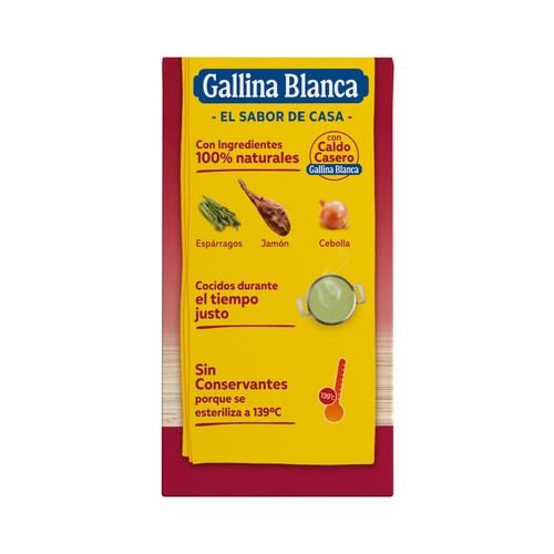 GALLINA BLANCA Crema casera de espárragos con jamón 500 ml.