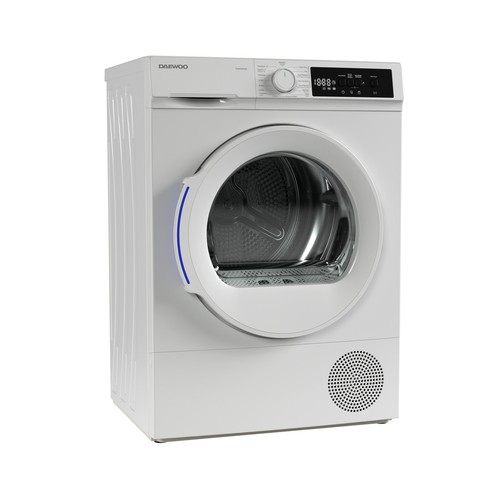 Secadora por bomba de calor DAEWOO TD-B8GP0WE0-ES, capacidad de secado: 8KG, clasificación energética: B, H: 84,5cm, A: 59,7cm, F: 52,5.