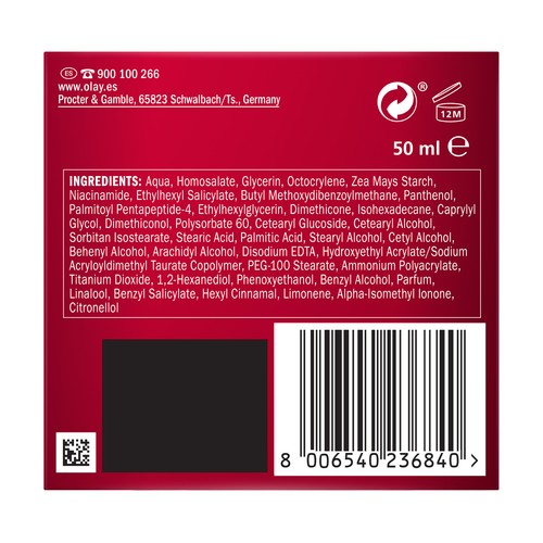 OLAY Regenerist Crema de día triple acción (hidrata, reafirma y renueva), con FPS 30 50 ml.