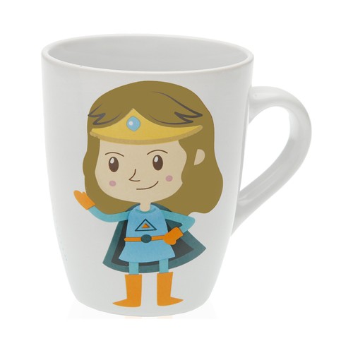 Taza de porcelana blanca diseño Supermamá, VERSA