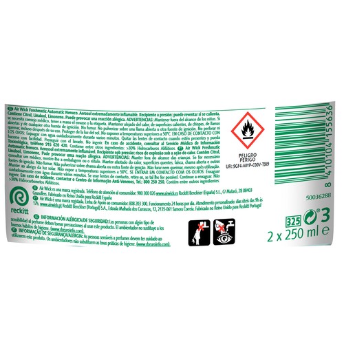 AIR WICK Ambientador lote de 2 recambios de ambientador automático con esencia a colonia nenuco AIR WICK Freshmatic Max.
