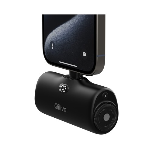 Batería externa QILIVE 600158397 4600 MAH, con enchufe integrado, color negro