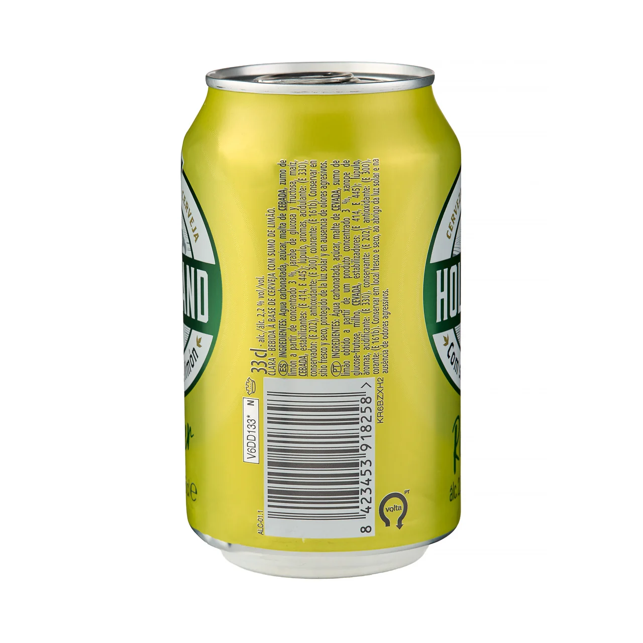Cerveza radler con zumo de limón lata 33 cl.