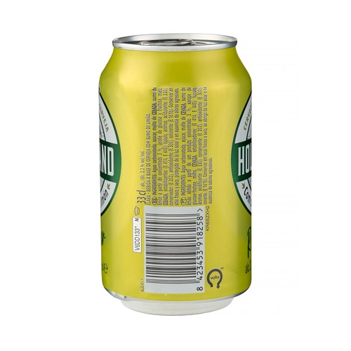 HOLBRAND Cerveza radler con zumo de limón lata 33 cl.