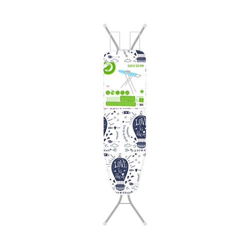 Tabla de planchar Talla 1 regulable en altura hasta 88cm., 110x32cm. ESSENTIAL.