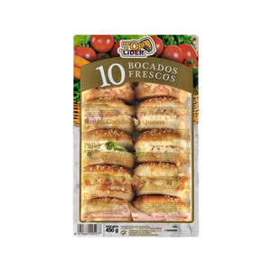 Imagen de TOP LIDER Mini bocadillos con diferentes rellenos 10 uds.
