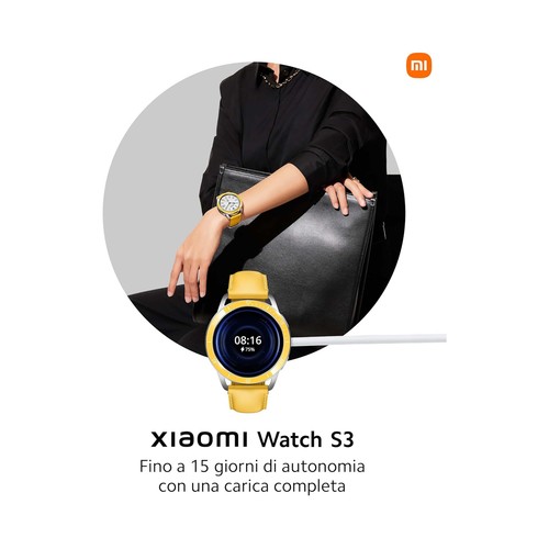 Xiaomi Watch S3 negro, Reloj inteligente, pantalla Amoled 1,43”, frecuencia cardíaca, registro del sueño.