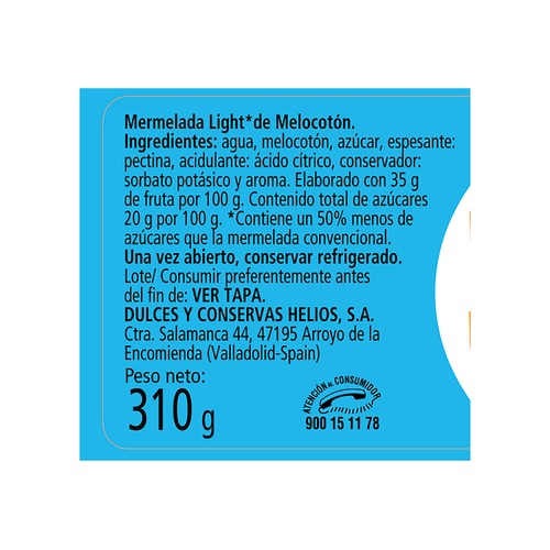 TORNEO Mermelada de melocotón light 310 gr.