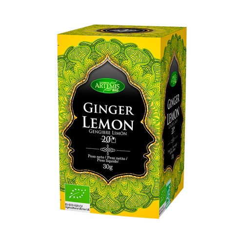 ARTEMIS Infusión de jengibre y limón 20 uds. 30 g.